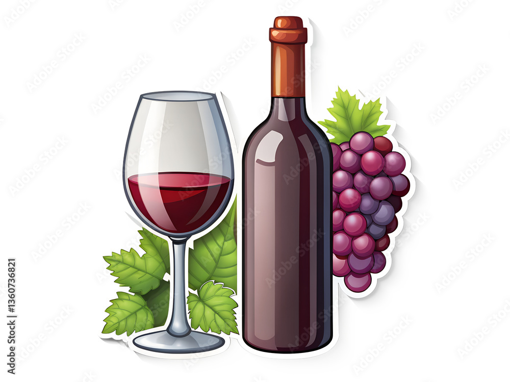 Obraz premium red wine and grapes