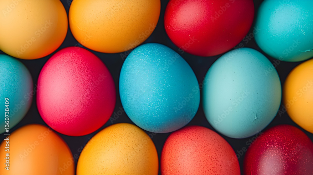 Vibrant Array of Easter Eggs Displayed in a Colorful Still Life Composition Vibrant Array of Easter Eggs Displayed in a Colorful Still Life Composition