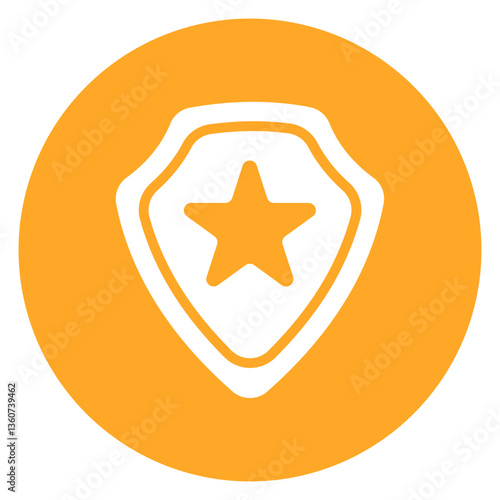 Filled Glyph Police Badge Circle Icon