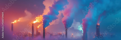 Obraz na płótnie Air pollution impact on environment. w salonie