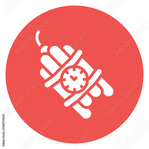 Filled Glyph Dynamite Explosive Circle Icon