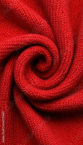 Wallpaper Mural Close-up of a swirling red knit fabric.  Soft, textured, and rich in color. Torontodigital.ca