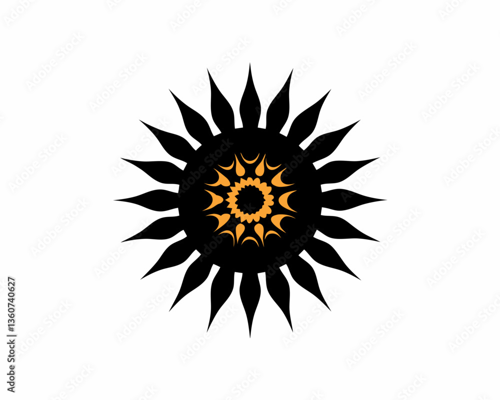 creative details Marigold Sun Icon vector illustration creative details Marigold Sun Icon vector illustration