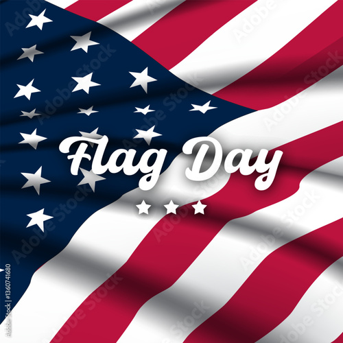 Flag Day In United States June 14 Background Vector Illustration