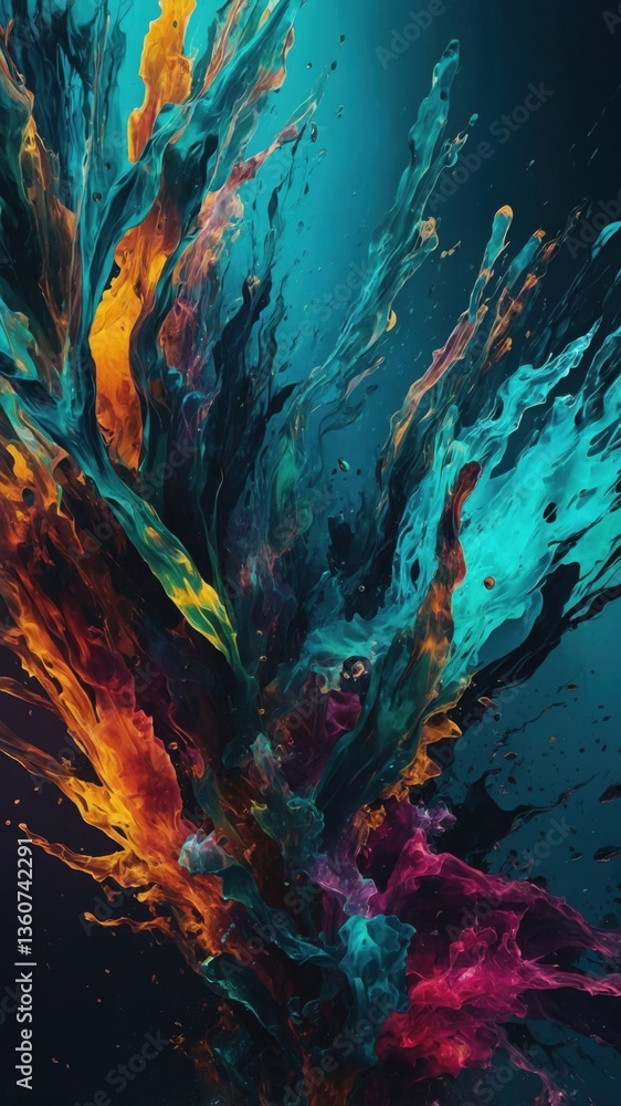 Naklejka premium Abstract colorful explosion, phone wallpaper.