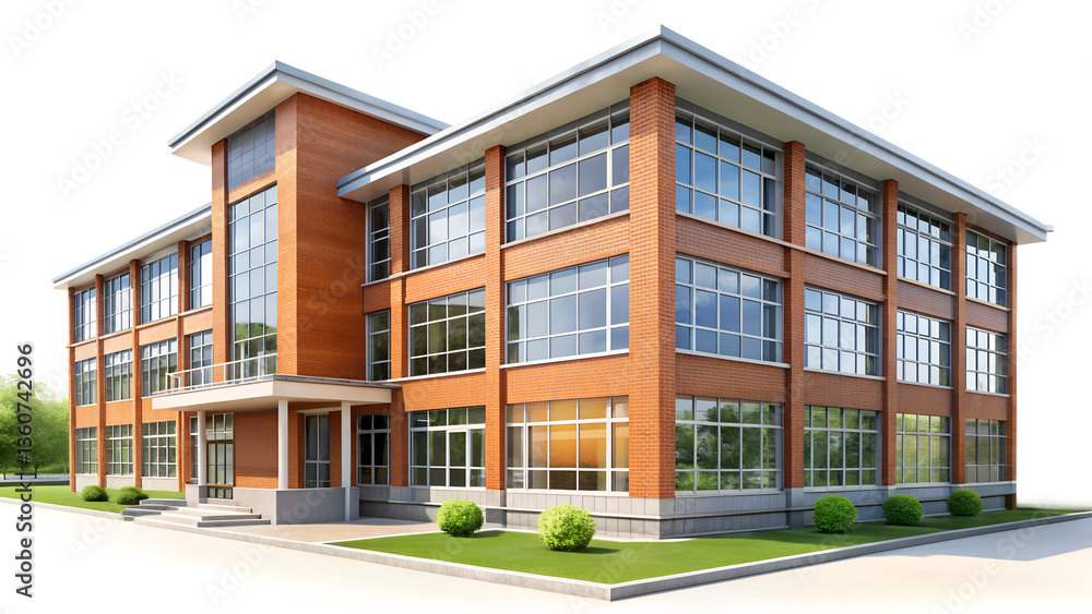 A modern university, college, or school building featuring classic architecture, isolated on a transparent background, perfect for academic and educational use. A modern university, college, or school building featuring classic architecture, isolated on a transparent background, perfect for academic and educational use.