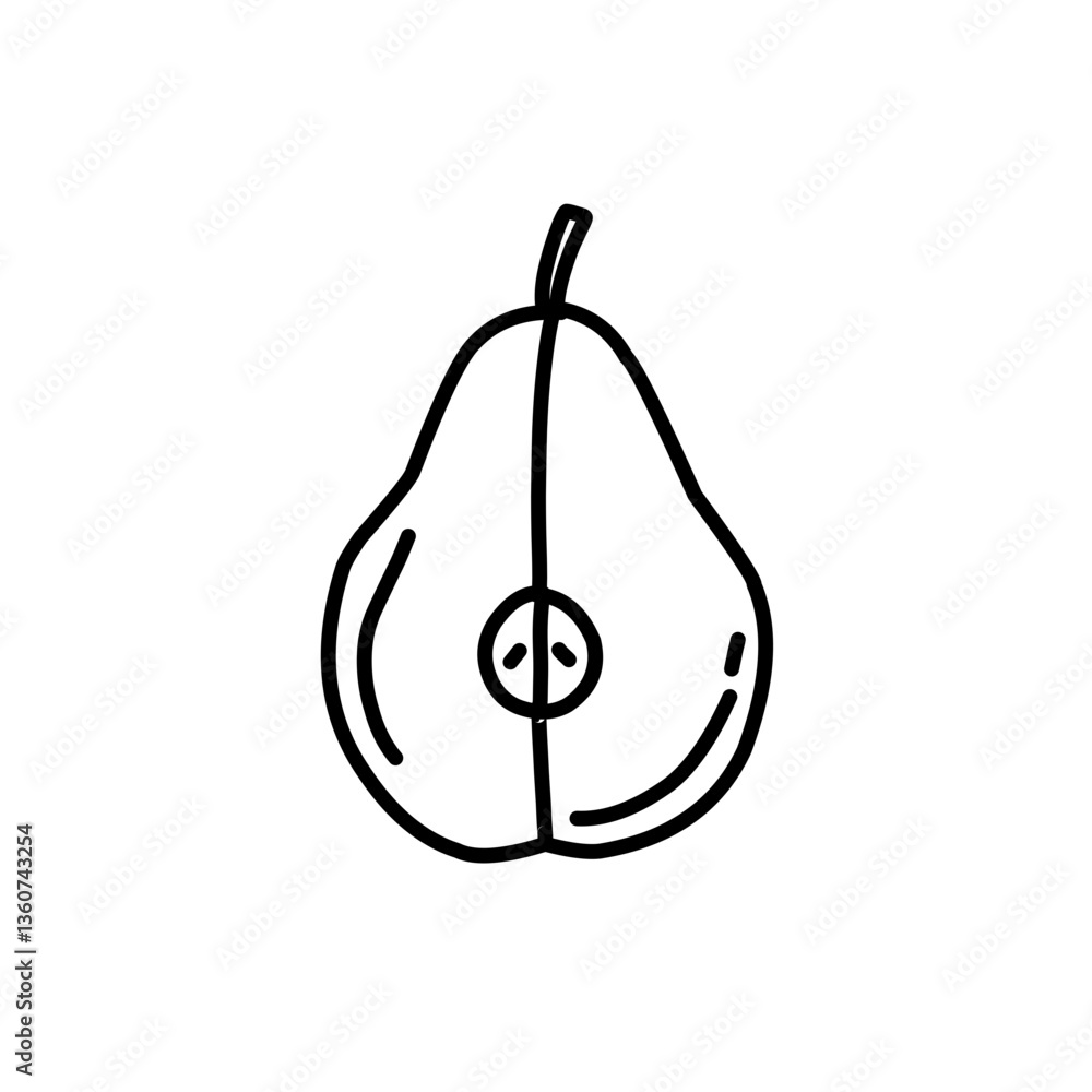 hand drawn pear line icon hand drawn pear line icon