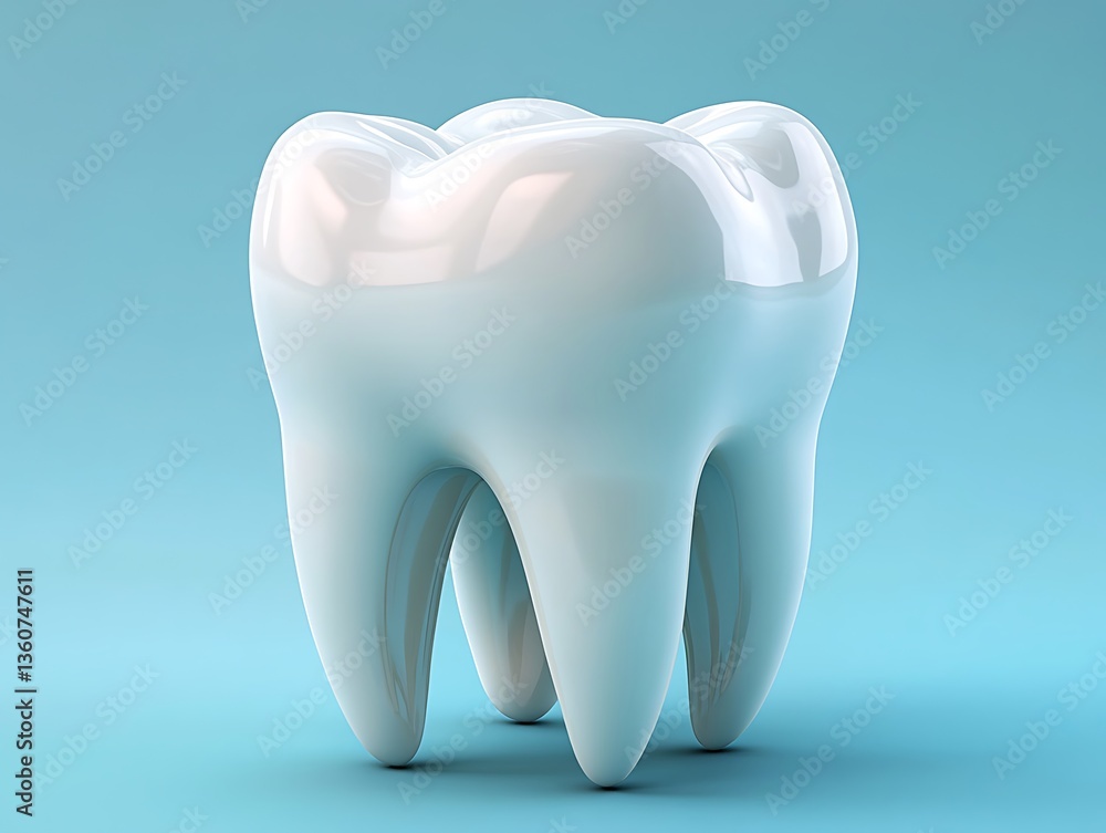 A close up 3D rendered image of a single molar tooth A close up 3D rendered image of a single molar tooth