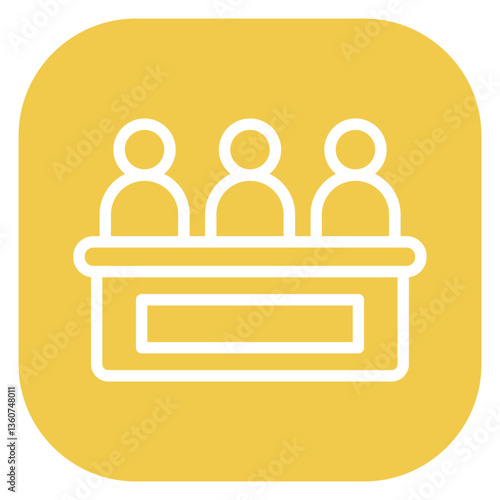 Line Art Jury Panel Rounded Square Icon