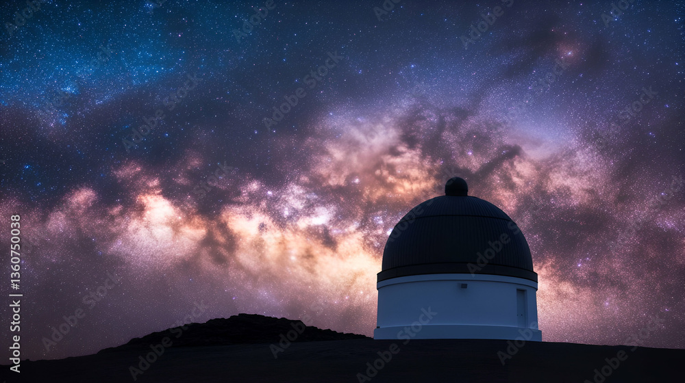 Night sky observatory gazing at the ethereal milky way galactic core Night sky observatory gazing at the ethereal milky way galactic core