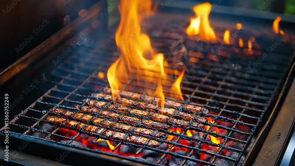 Grilled Meat on a Barbecue Grill Grilled Meat on a Barbecue Grill