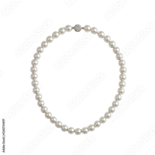 Wallpaper Mural Exquisite pearl necklace with round white pearls and a diamond clasp radiating elegance Torontodigital.ca