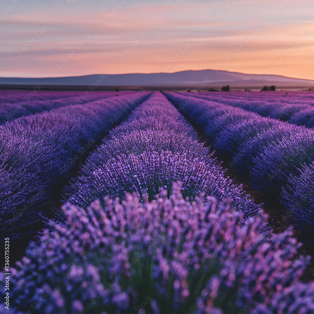 Fototapeta premium Lavender Field at Sunrise