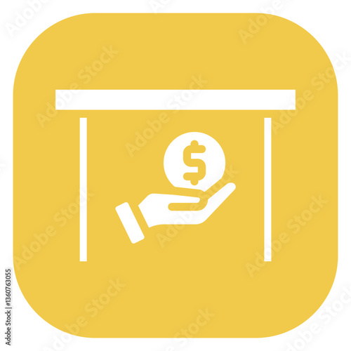 Filled Glyph Bribery and Corruption Rounded Square Icon