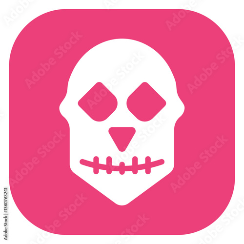 Filled Glyph Human Skull Anatomy Rounded Square Icon