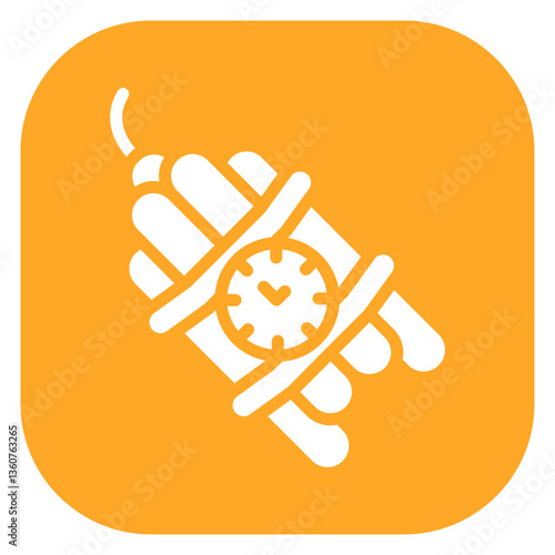 Filled Glyph Dynamite Explosive Rounded Square Icon