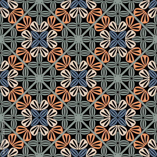 Pattern with crochet granny square wallpaper handmade decorative art design print