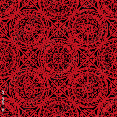 Pattern with crochet granny square wallpaper handmade decorative art design print