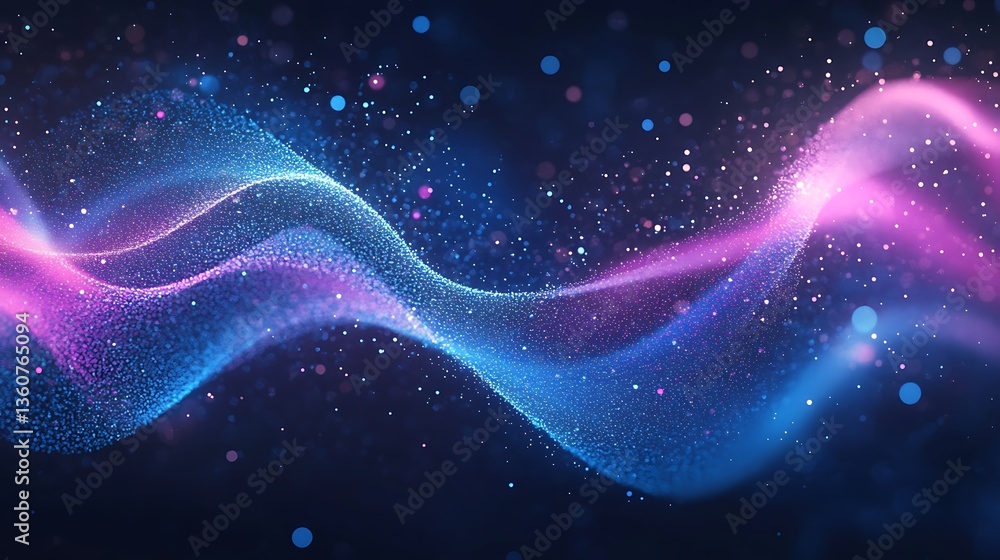 Lightwave art flowing smoothly inside animated neon particle matrix Lightwave art flowing smoothly inside animated neon particle matrix