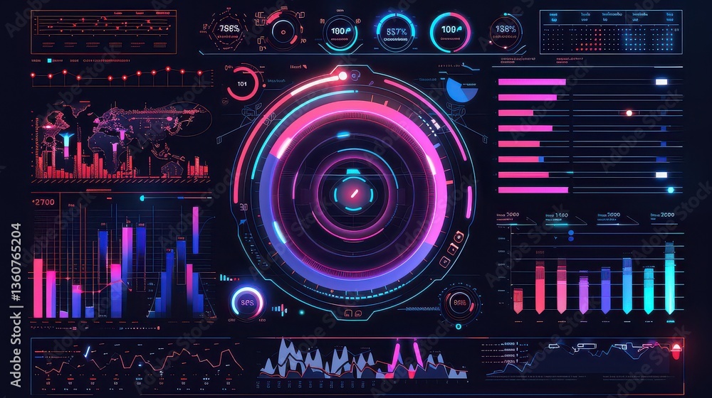 Obraz premium Futuristic data visualization background