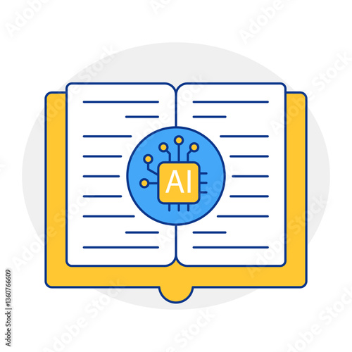 Artificial Intelligence Writing Icon, AI Text Generation, ChatGPT Symbol, AI Content Creation, Language Model Design, NLP Technology Vector, Automated 