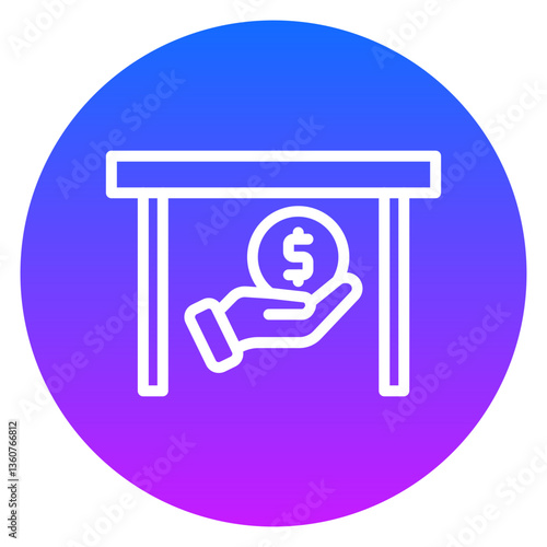 Line Art Bribery and Corruption Rounded Gradient Circle Icon