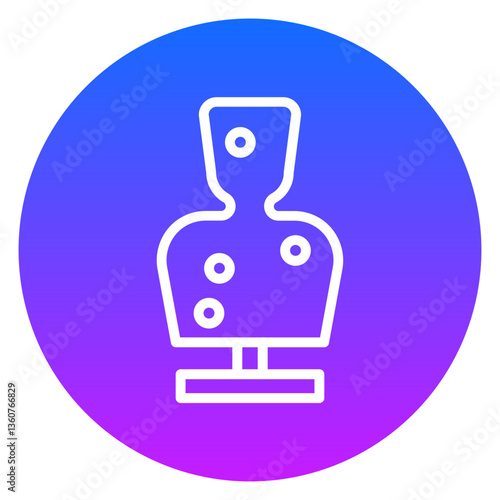 Line Art Shooting Target Rounded Gradient Circle Icon
