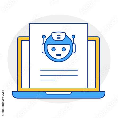 Automated Text Icon, AI Text Generation, Artificial Intelligence Writing, ChatGPT Symbol, AI Content Creation, Language Model Design, NLP Technology 