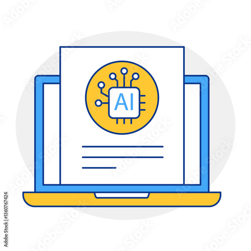 AI Writer Tool Icon, AI Text Generation, Artificial Intelligence Writing, ChatGPT Symbol, AI Content Creation, Language Model Design, NLP Technology 