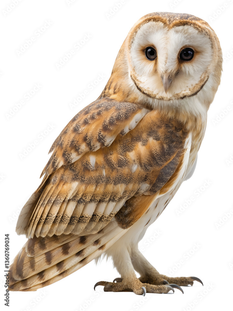 Naklejka premium Barn owl bird isolated on the transparent background