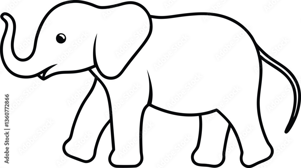 Fototapeta premium baby elephant vector illustration