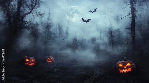 Spooky Halloween Night in the Haunted Forest