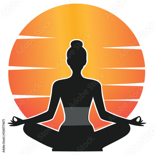 silhouette of yoga
