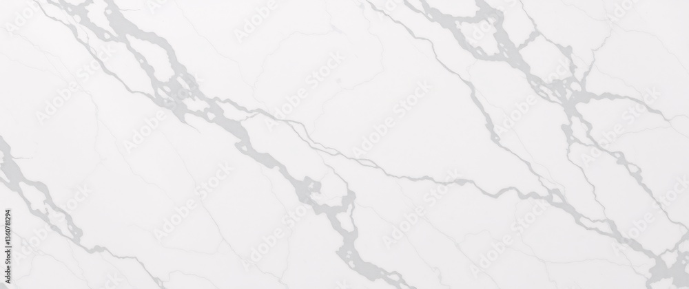 Obraz premium Realistic White Marble Background with Grey Veining and Subtle Light Reflections