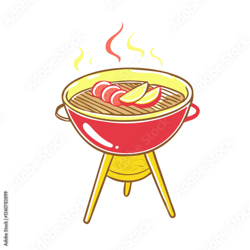 Barbecue grill icon cooking delicious food