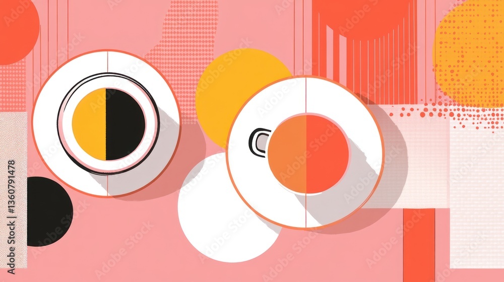 Obraz premium Abstract coffee break, geometric background, office