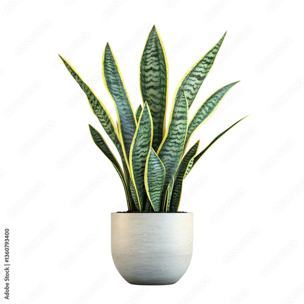 3D Rendered Snake Plant with Tall Variegated Leaves Isolated on Transparent Background 3D Rendered Snake Plant with Tall Variegated Leaves Isolated on Transparent Background