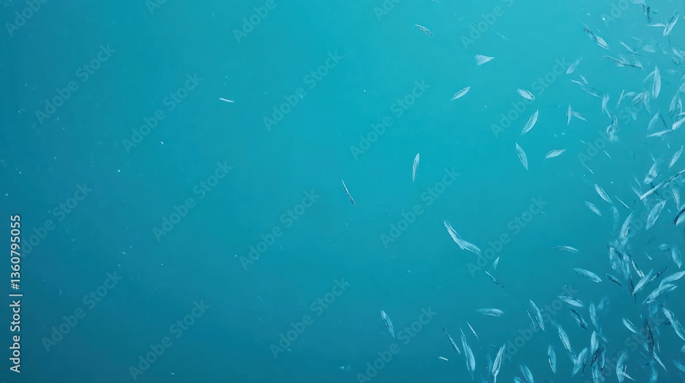 Obraz premium Underwater fish school ocean banner