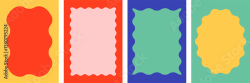 Wavy Scalloped Rectangular and Oval Frames Collection.