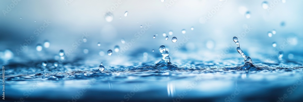 Close up view of rain water on ground in Spring.