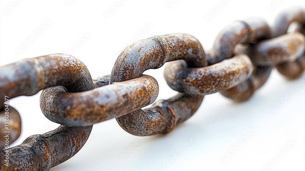 Close-up of a Rusty Chain: Texture, Strength, and Industrial Details Close-up of a Rusty Chain: Texture, Strength, and Industrial Details