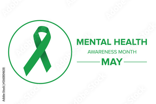 Mental Health Awareness Month in May. Raising awareness of mental health. Control and protection. Prevention campaign. Medical health care design. Vector illustration	