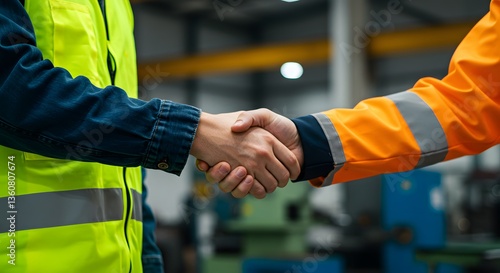 Factory workers handshake agreement. (1)