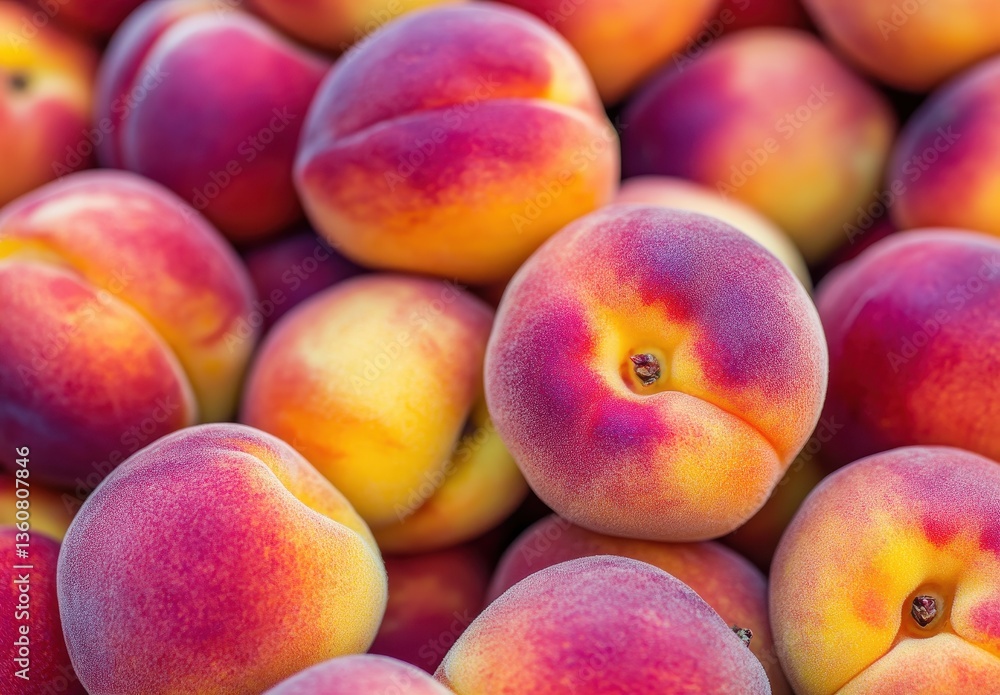 Fresh and Juicy Peaches in a Colorful Pile Ready for Summer Treats and Desserts with Vibrant Textures and Natural Beauty of Fruit Fresh and Juicy Peaches in a Colorful Pile Ready for Summer Treats and Desserts with Vibrant Textures and Natural Beauty of Fruit