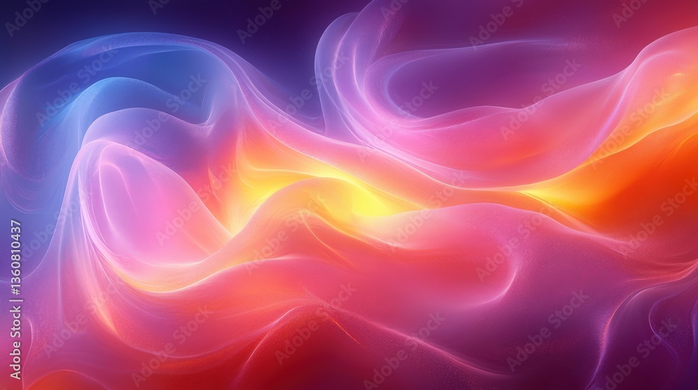 Obraz premium Colorful Abstract Waves Flowing in Soft Light and Gradient Formations