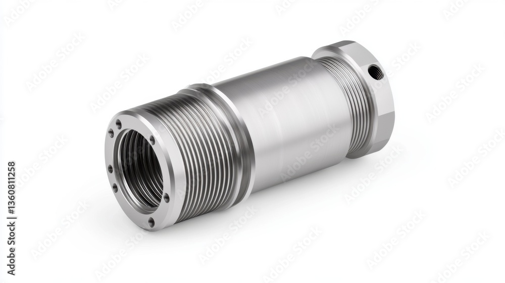 Industrial metal component with threaded surface designed for precision engineering applications and manufacturing sectors Industrial metal component with threaded surface designed for precision engineering applications and manufacturing sectors