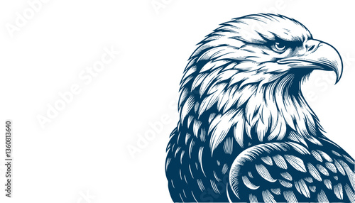 eagle engraving vector illustration