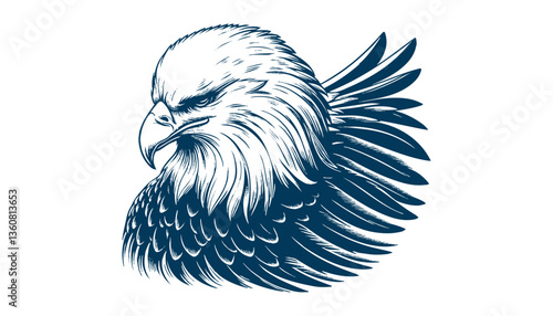 eagle engraving vector illustration