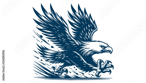 eagle engraving vector illustration