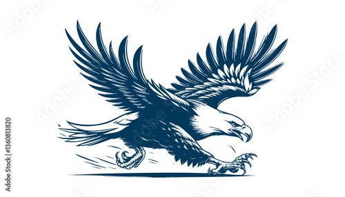 eagle engraving vector illustration